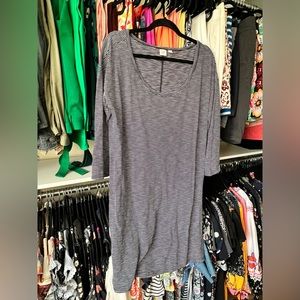 Gap. Navy and white striped dress.